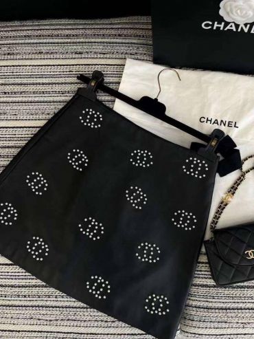 Кожаная юбка  Chanel LUX-95340